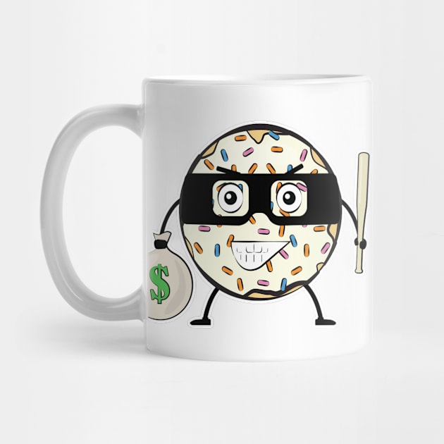 Donut Bandit - Funny Character Illustration by DesignWood Atelier